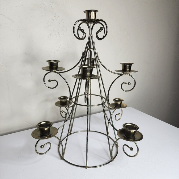 Vintage Metal/Brass? Christmas Tree Cancel Holder - Picture 3 of 10